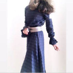 PAUL SMITH Silk Long-sleeve Navy Dress